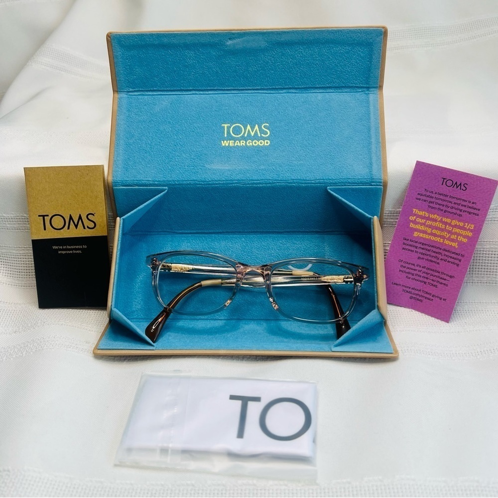 TOMS Eyewear Glasses Frames with Case EUC Pink‎ Blush 50-19-147